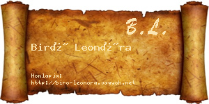 Biró Leonóra névjegykártya