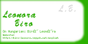 leonora biro business card